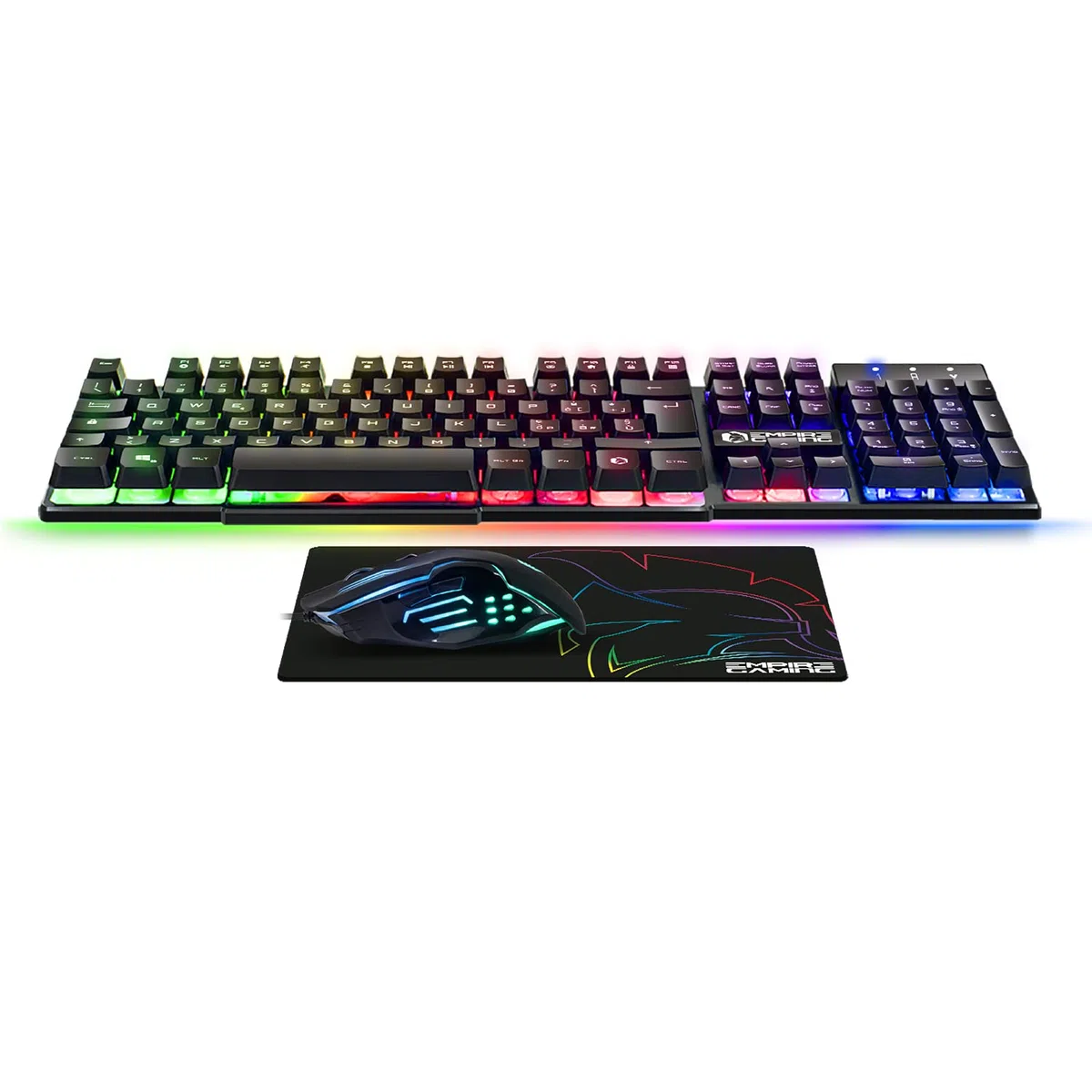 Tastiera Gaming EMPIRE GAMING Kit MK800 Cablata QWERTY Italiana Layout RGB 105 Tasti Anti-Ghosting + Mouse Gamer 2400 DPI PC PS4 PS5 Xbox One Series Mac