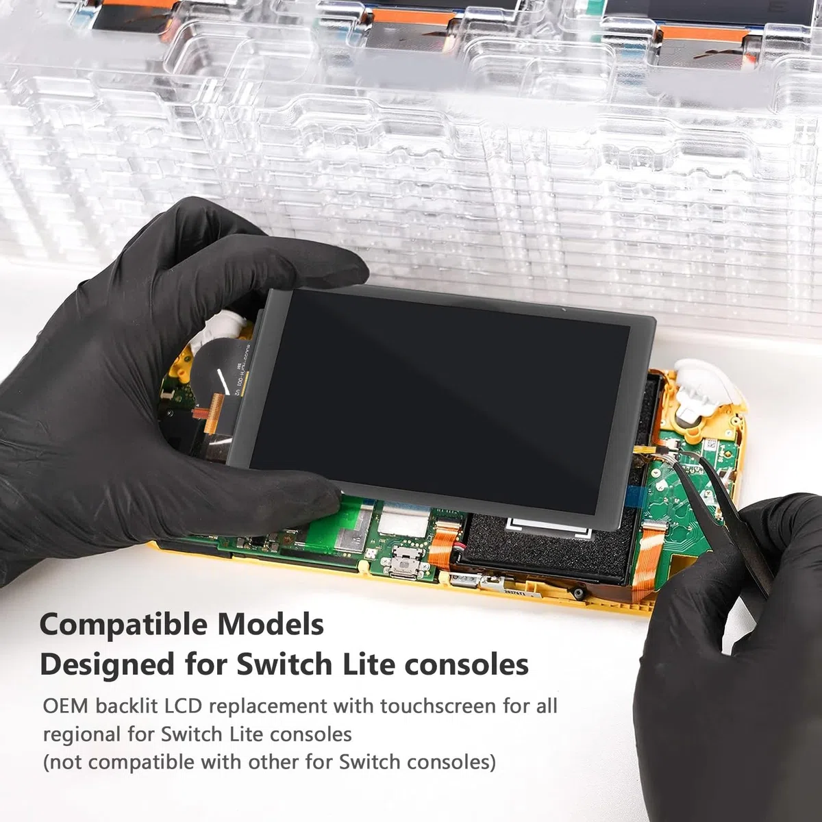 Sostituzione dello Schermo per Switch Lite, Parti di Riparazione del Display LCD per Switch Lite (BLACK)