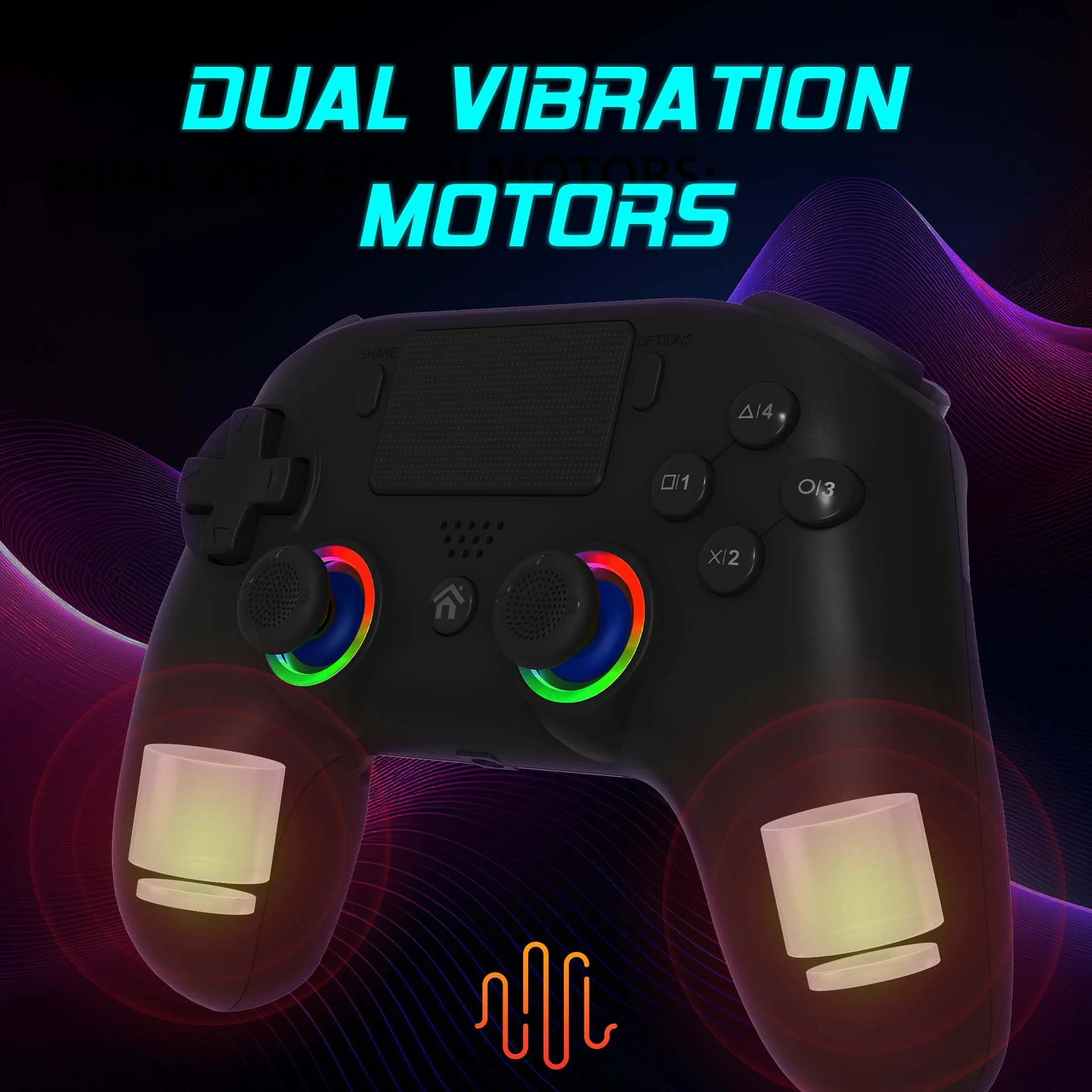 SUBSONIC Controller PS5 Wireless Paddle LED Programmabili Vibrazione Funzione Touch Nero