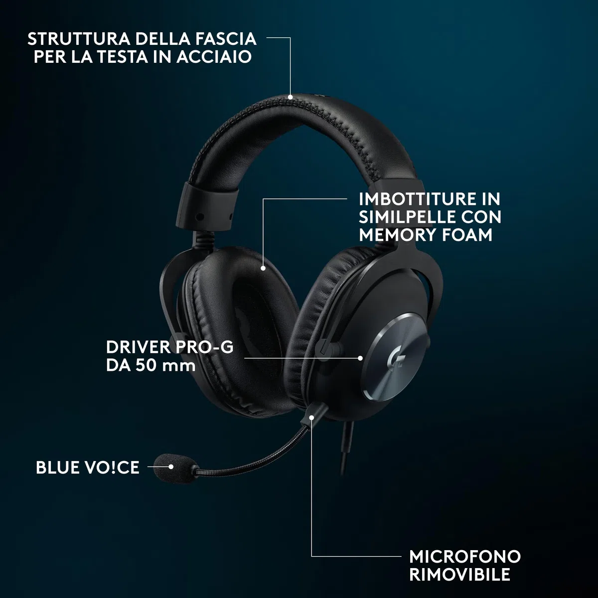 Logitech G Pro X SE Cuffie da gioco cablate con microfono staccabile DTS Headphone:X 7.1 per PC Xbox PS5 PS4 DAC USB Nero