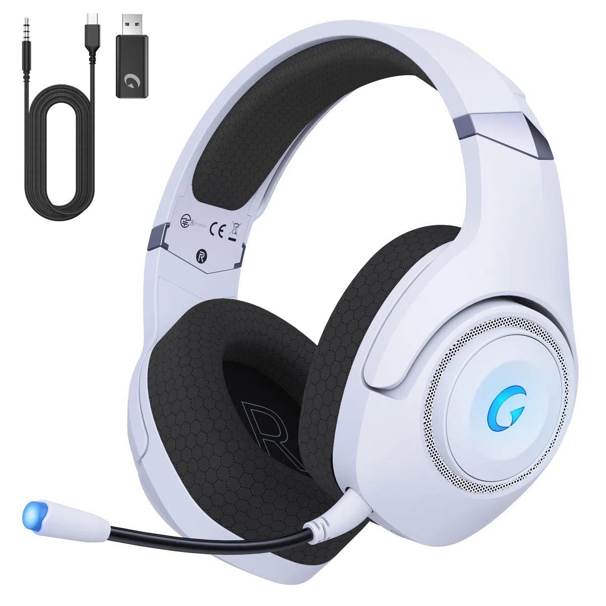 Cuffie Wireless Bluetooth 5.2 per PC PS5 Mac Switch con Microfono Staccabile Jack 3.5 mm Gaming