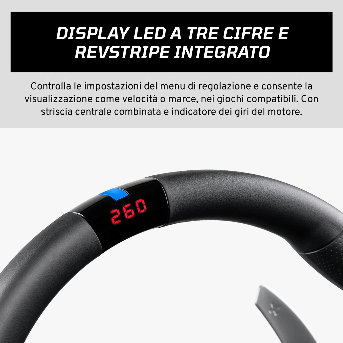 FANATEC Sim Racing CSL Manubrio P1 V2 (QR2 LITE) – Nero | Impugnatura In Gomma, RevStripe, Display a LED, Palette del Cambio in Metallo, Lato Manubrio QR2 LITE Pre-installato, PC