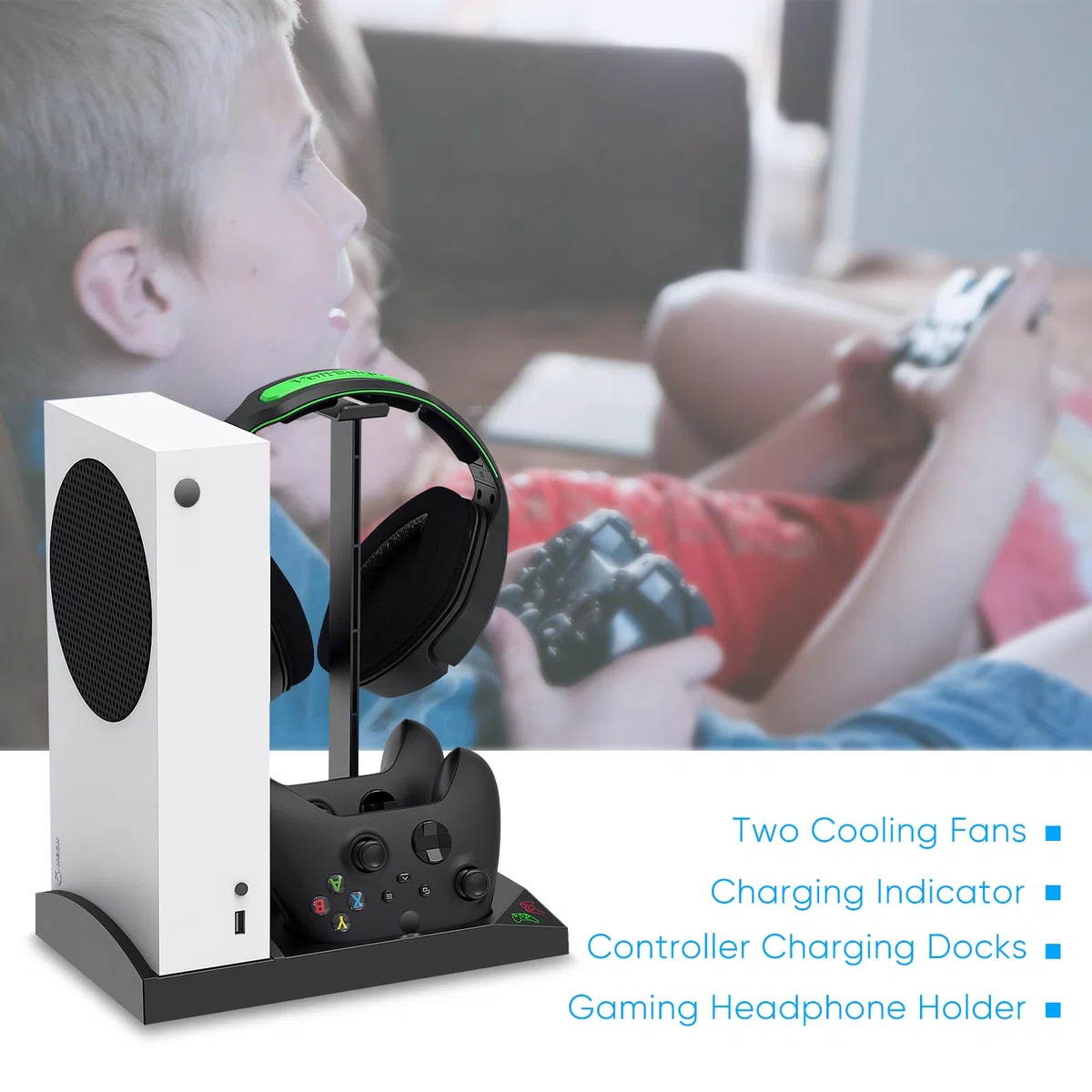 FYOUNG Stacja dokująca z wentylatorem chłodzącym i baterią 1400mAh do Xbox Series S