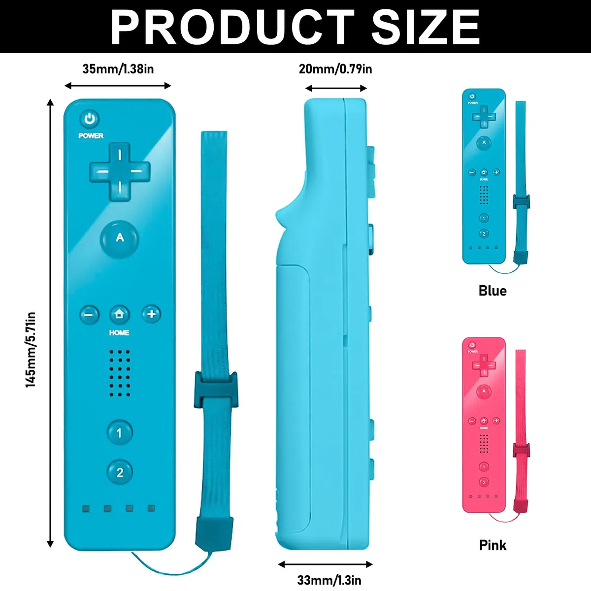 2x Telecomando Wii, controller Wii controller di gioco connessione sensore di movimento remoto wireless controller gamepad sostitutivo per console Wii e Wii, con custodia e cinturino da polso