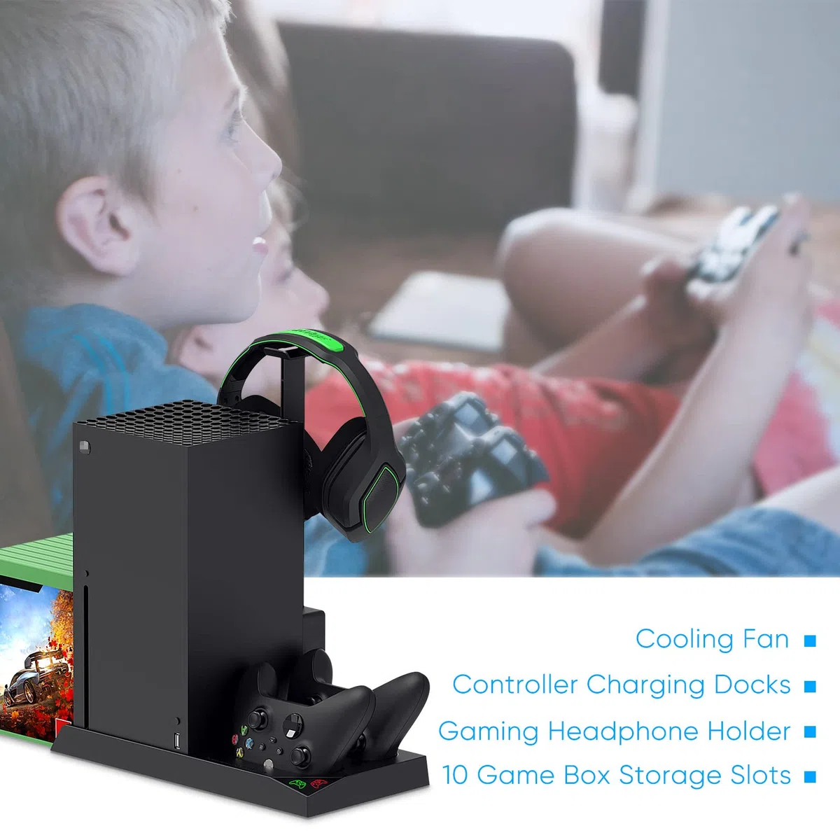 FYOUNG Supporto di Raffreddamento Compatibile con Xbox Series X + Batterie Ricaricabili Accessori