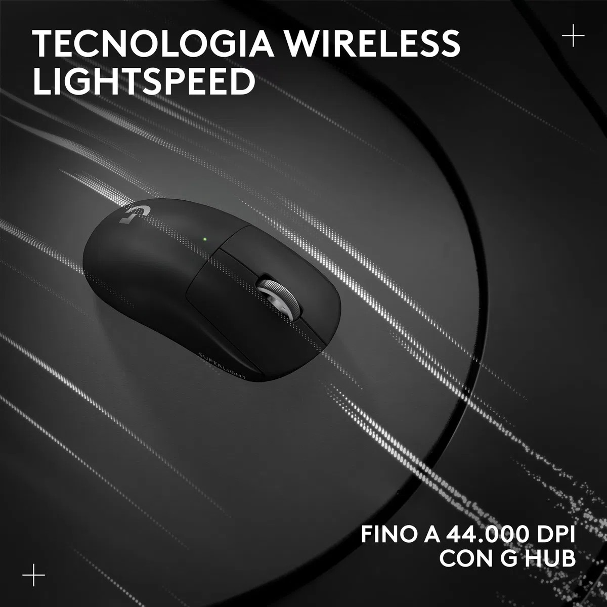 Logitech G PRO X Superlight 2 mouse gaming wireless 60g 5 pulsanti 44.000 DPI 8 kHz USB-C Nero