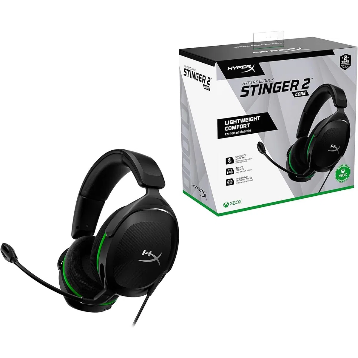 HyperX CloudX Stinger II Core Cuffie da Gaming Cablata 3,5mm Xbox Nero