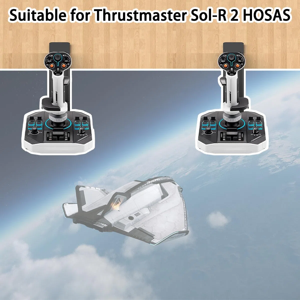 Supporto da scrivania compatibile con Thrustmaster T - Flight Hotas One, T - Flight Hotas 4, T - Flight Hotas X, T.Flight Stick X, Sol-R2 HOSAS, Farmstick, TCA Quadrant Boeing Edition e così