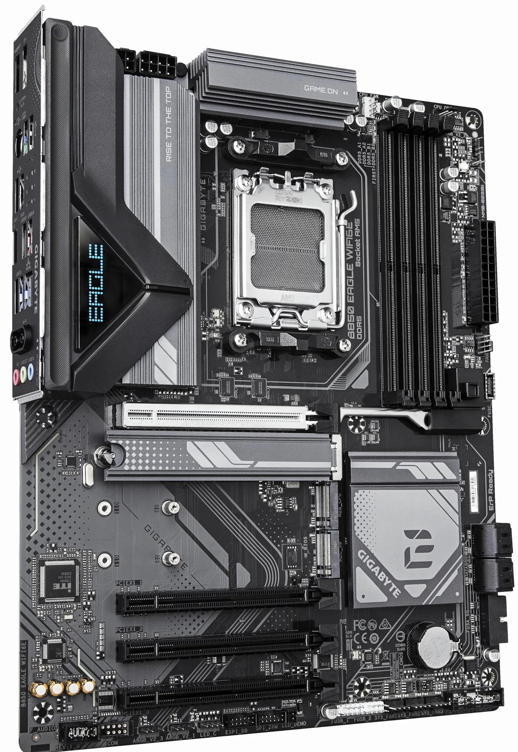 GIGABYTE B850 EAGLE WIFI6E Scheda Madre - CPU AMD Ryzen Serie 9000, VRM digitale 8+2+2 fasi, fino a 8200MHz DDR5 (OC), 1xPCIe 5.0 + 2xPCIe 4.0 M.2, LAN GbE, WIFI 6E, USB 3.2 Gen 2