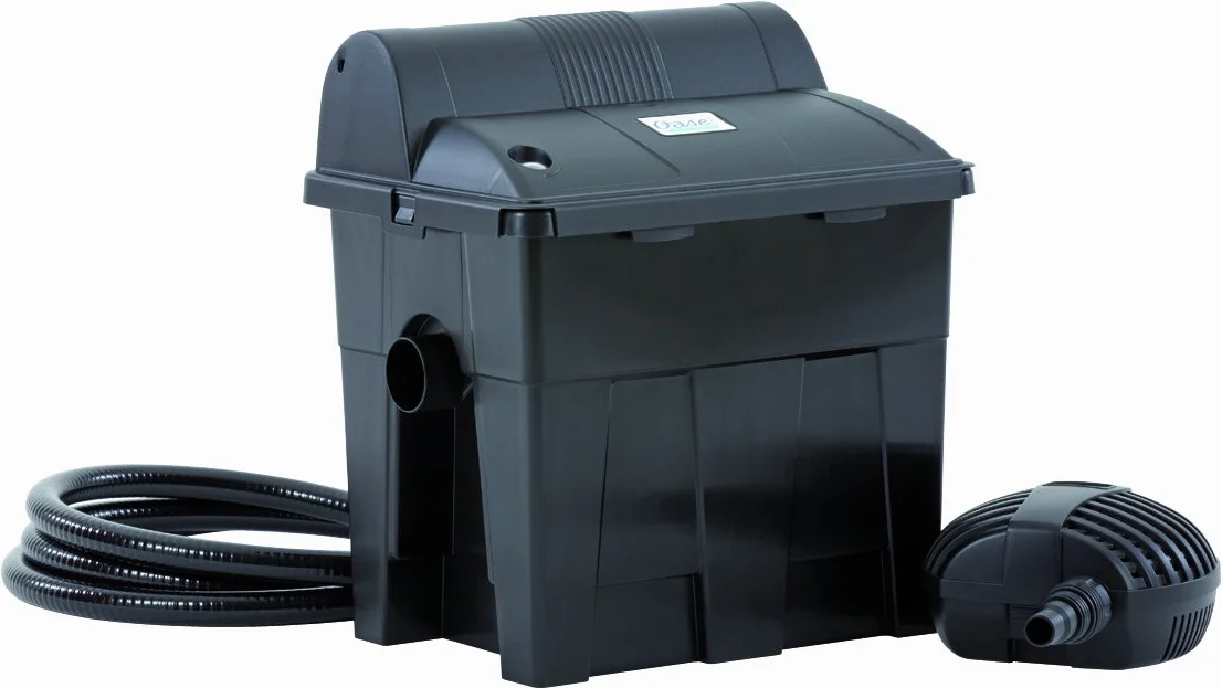 OASE BioSmart 5000 50525 - Filtro di flusso adatto per laghetti fino a 5 m³, sistema di filtraggio, set completo con materiale filtrante, pompa per laghetto e chiarificatore UVC