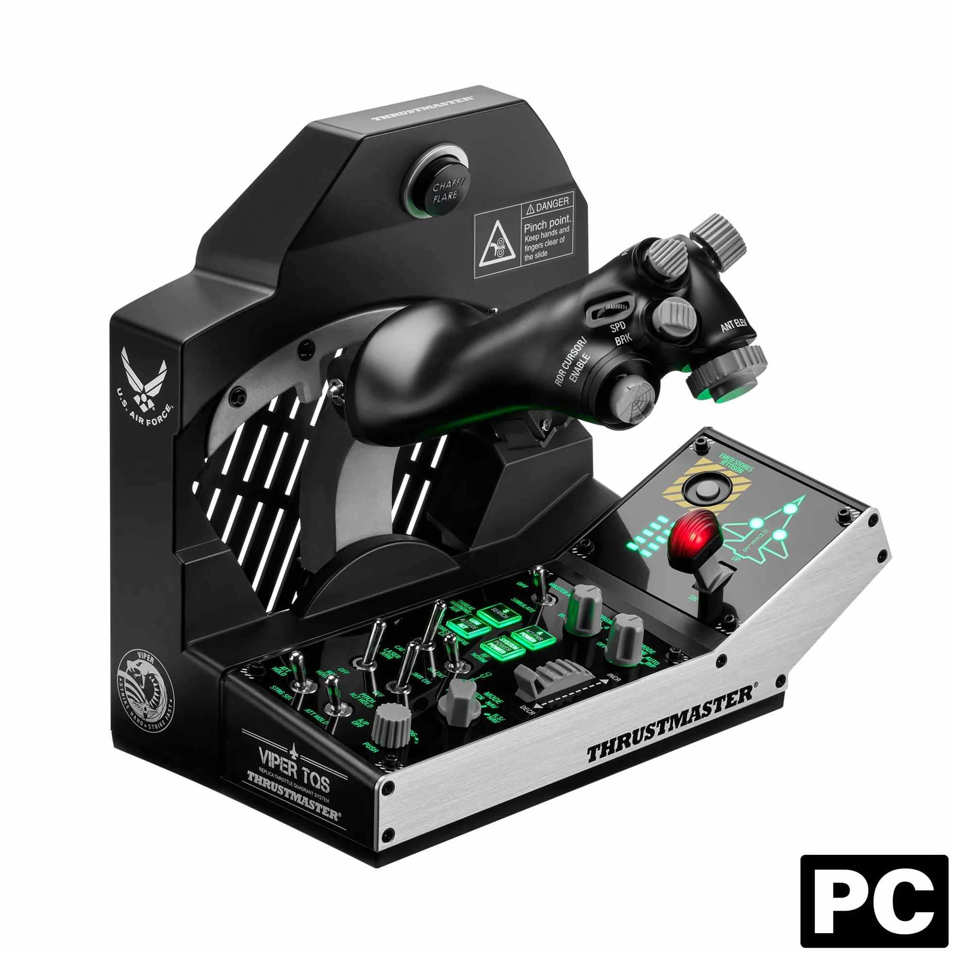 Thrustmaster Viper TQS Mission Pack per PC, Sistema Quadrante Manetta in Metallo, Manetta e Pannello di Controllo Inclusi, Precisione Effetto Hall