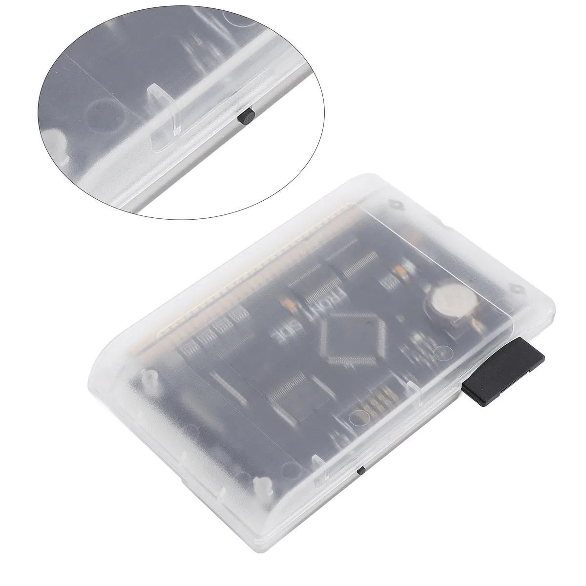 Plyisty Cartuccia di Gioco Carrello Flash retrò per Mega Drive V3.0 Pro, Scheda di Gioco 3000 in 1 per MD1/MD2/MD3/CD-X/32X, Compatibile con Genesis, Mega-Drive, Master System (Bianco trasparente)