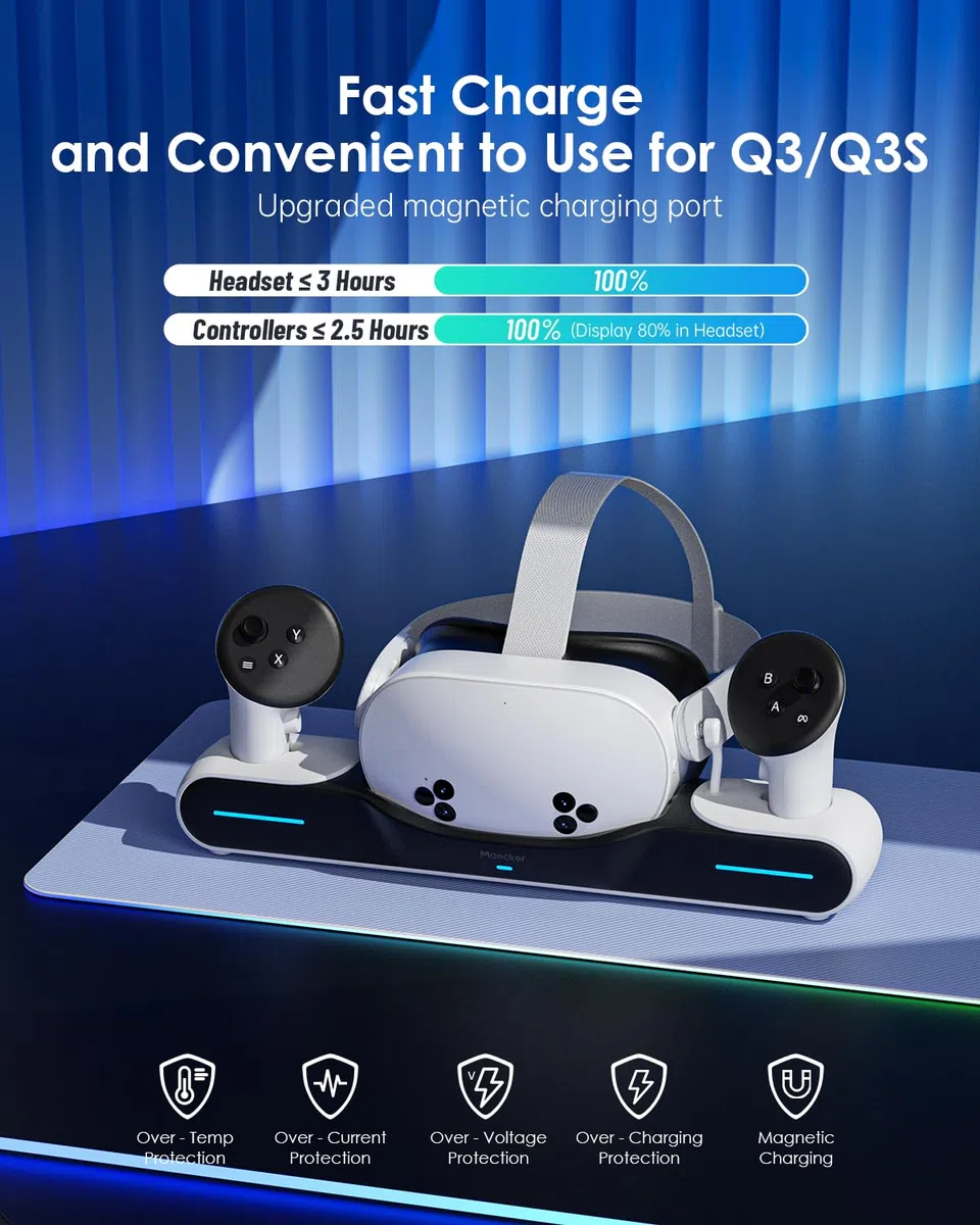 Maecker Stacja Ładowania Magnetyczna Meta Quest 3/3S Dock