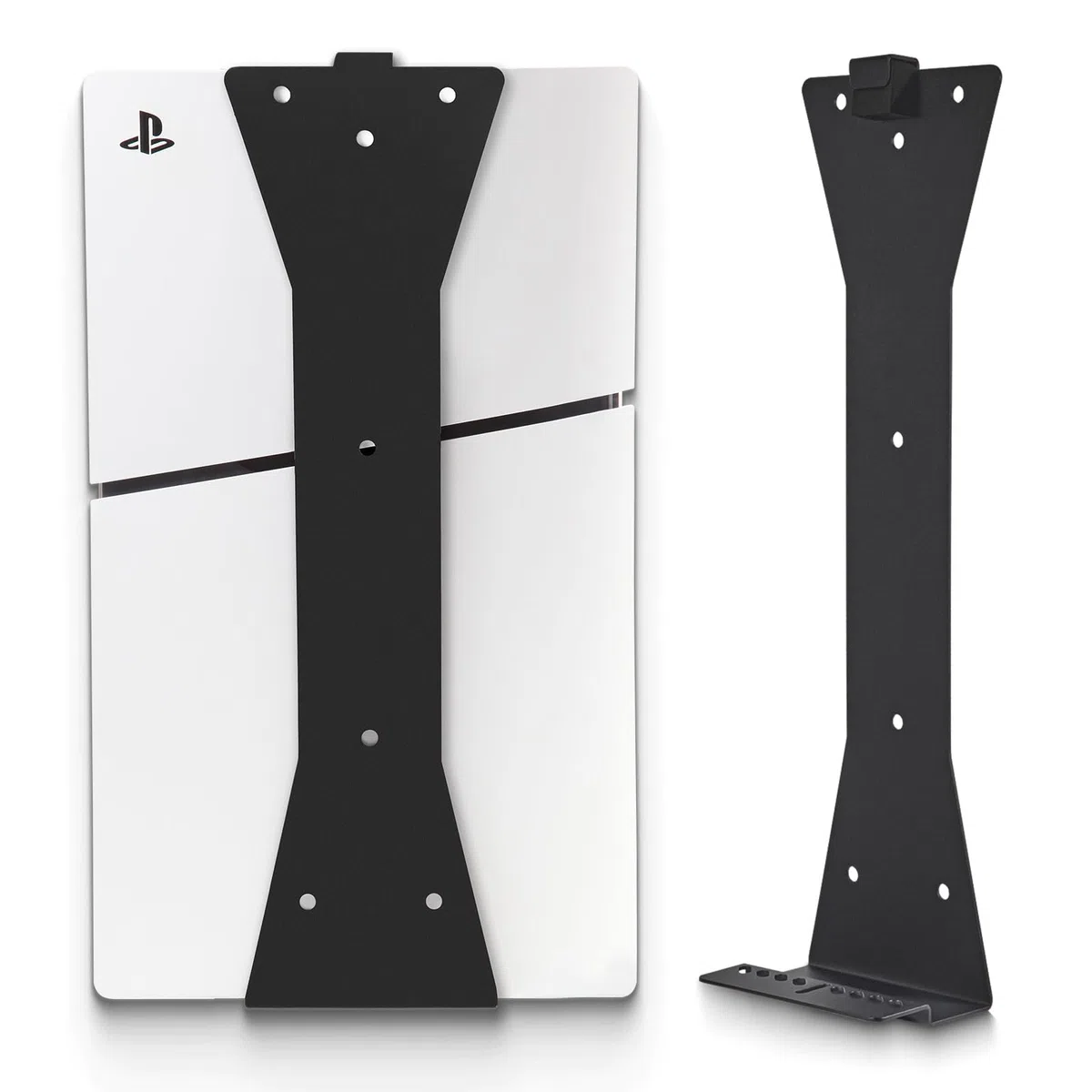 Marvelights Supporto da parete PS5 Slim per disco e digitale, fissaggio verticale Playstation5 Slim console robusta, con viti e apertura di ventilazione, Nero