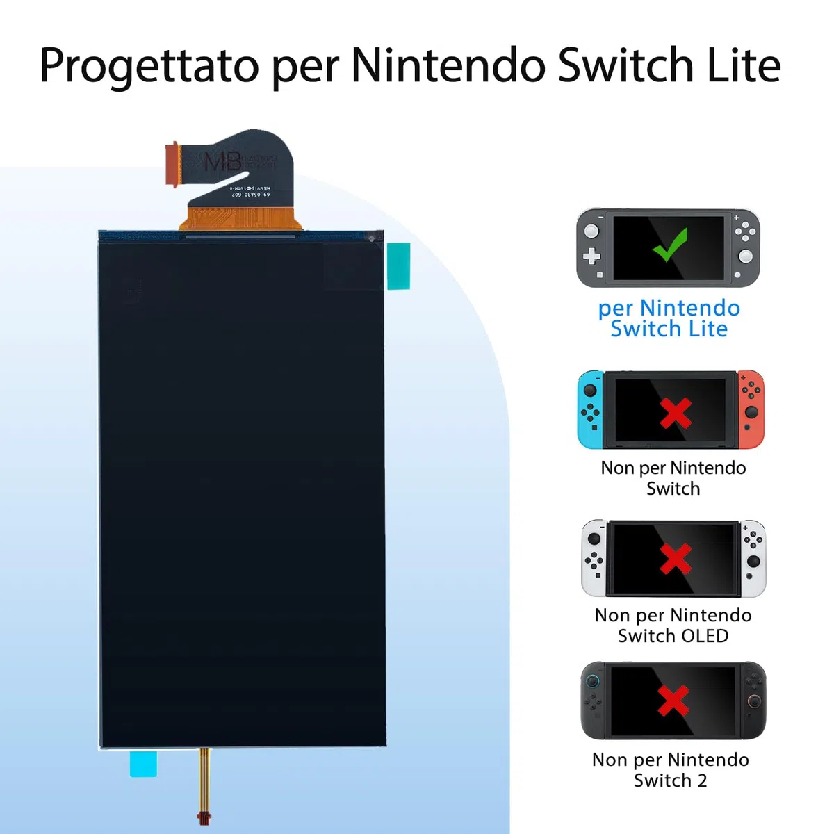 Wigearss Schermo LCD di Ricambio e Kit di Strumenti di Riparazione per Nintendo Switch Lite
