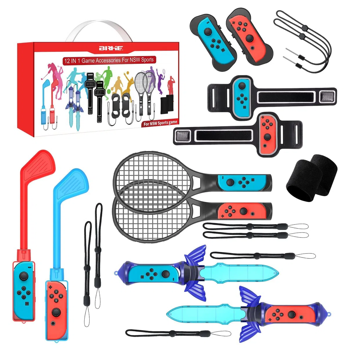 2024 Switch Kit di accessori per Nintendo Switch - 12 in 1 Family Party Pack Set di accessori per il gioco Kit per Nintendo Switch e giochi sportivi OLED