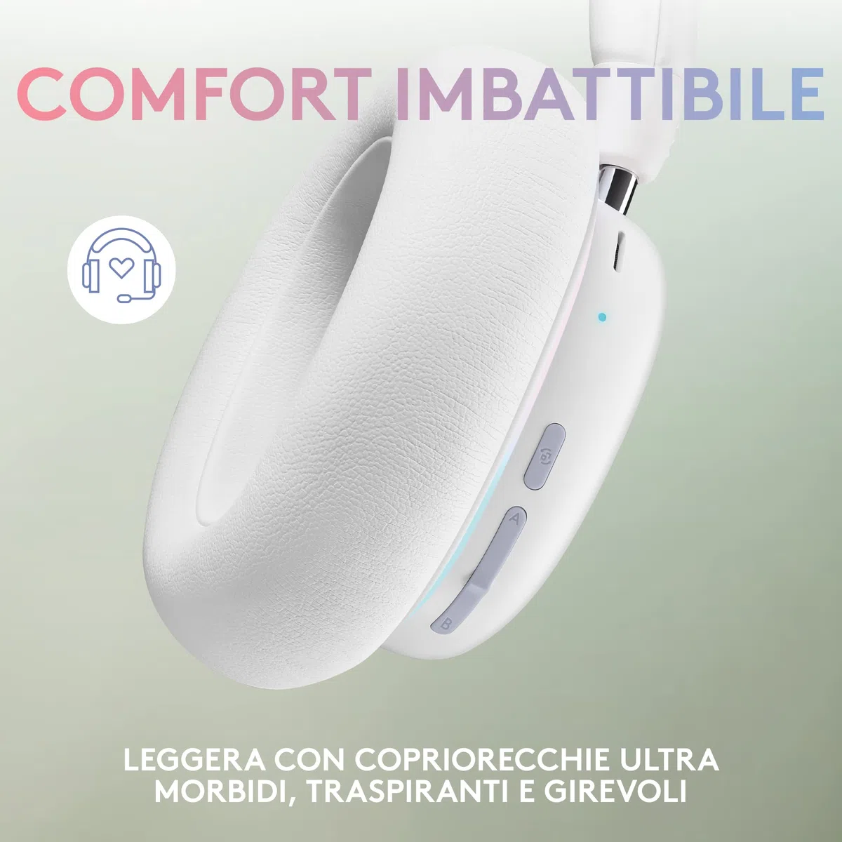 Logitech G G735 Cuffie Gaming Wireless, Illuminazione RGB LIGHTSYNC Personalizzabile, LIGHTSPEED, Bluetooth, Microfono Staccabile, Compatibile con PC e Mac - Bianco