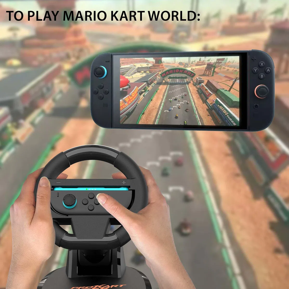 SUBSONIC - Set di 2 ruote da corsa per Joy-Con Nintendo Switch e Switch 2 - Ruote da corsa pieghevoli con supporto e ventosa compatibili con Joycon Switch e Switch 2 - Nero
