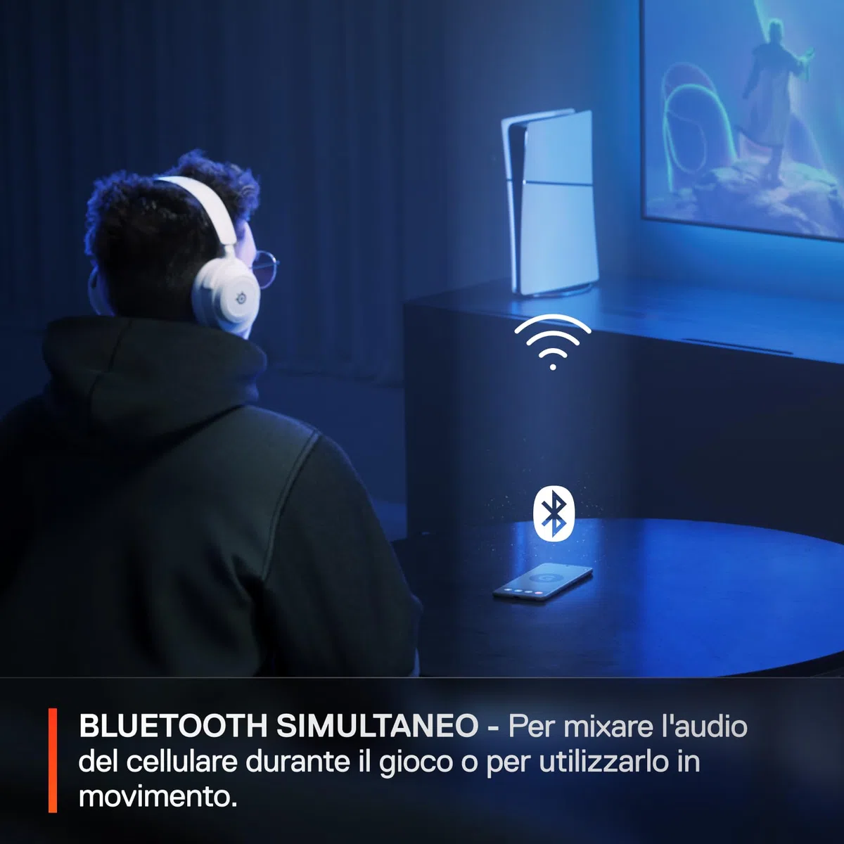 SteelSeries Arctis Nova 7 Cuffia da gaming wireless multipiattaforma 2.4GHz Bluetooth mixabile Driver magnetici neodimio Batteria 38h USB-C Mic ClearCast Gen2 AI PC PS5 VR Mobile