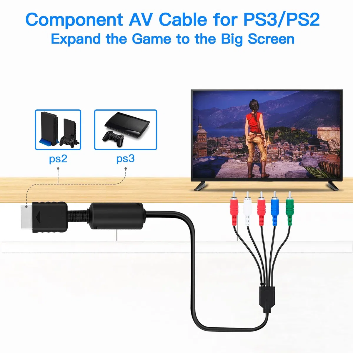 Component A/V Cable for Playstation 2 by Intec