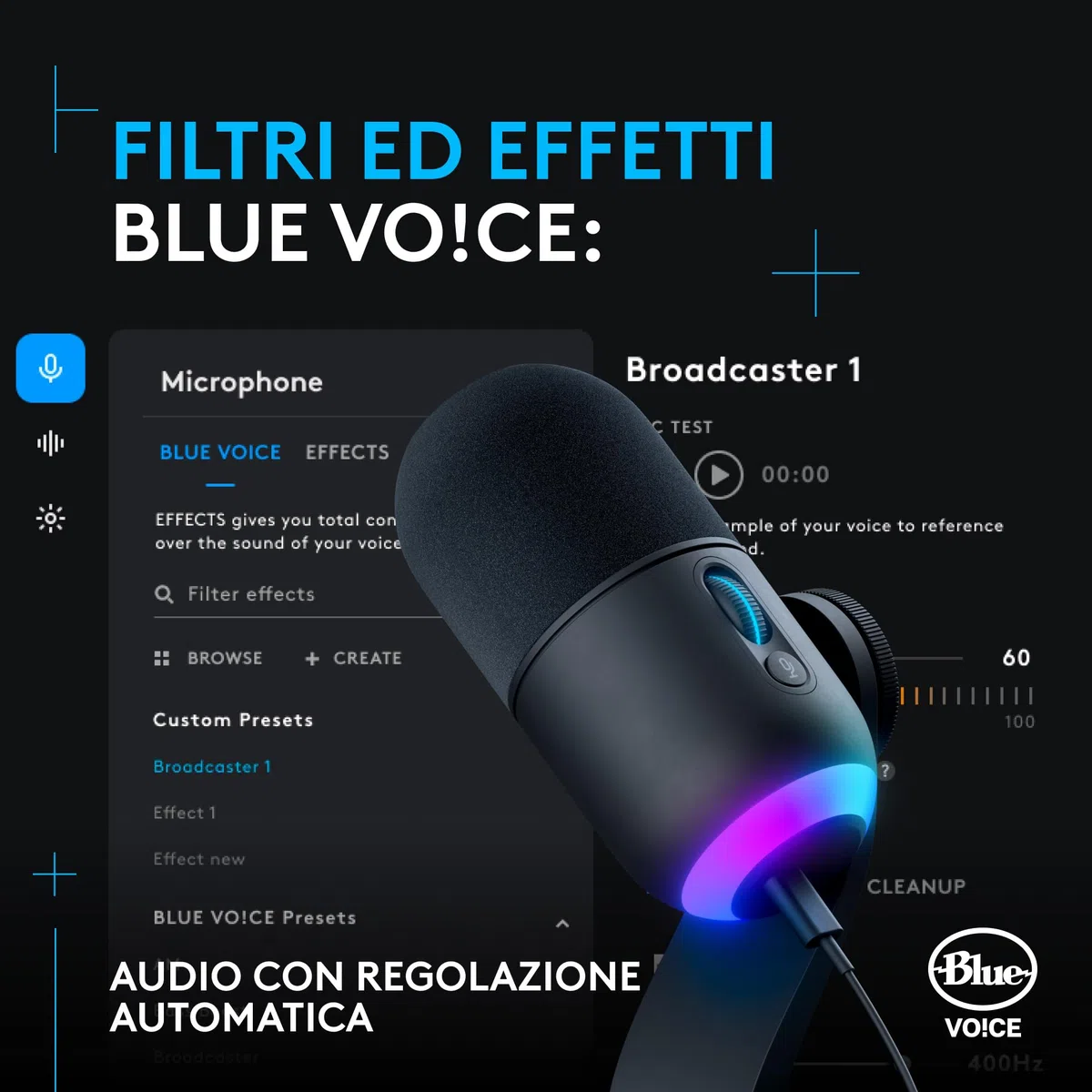 Logitech G Yeti GX Dynamic Microfono a condensatore RGB per gaming con LIGHTSYNC, microfono USB per streaming, supercardioide, Plug and Play USB per PC/Mac - Nero