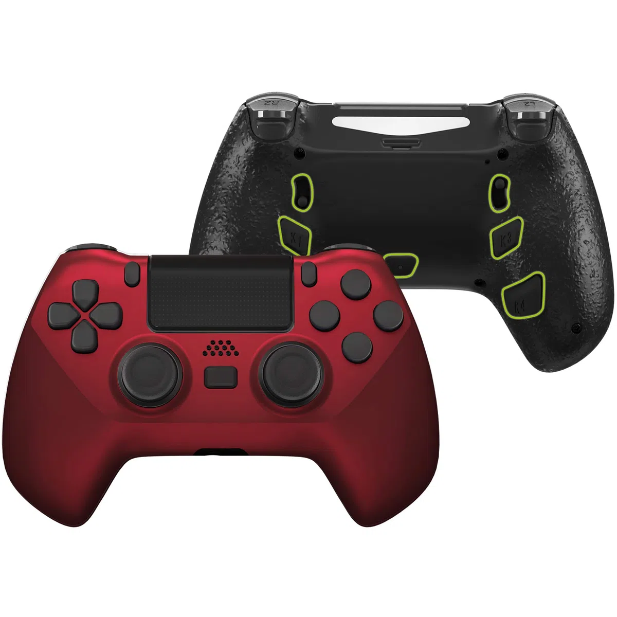 eXtremeRate DECADE Torneo Aggiornamento Kit per ps4 Controller CUH-ZCT2(Non Controller), Cover Shell&Tasti Posteriori&Trigger Stop, Accessori per ps4 Joystick JDM-040/050/055, Rosso