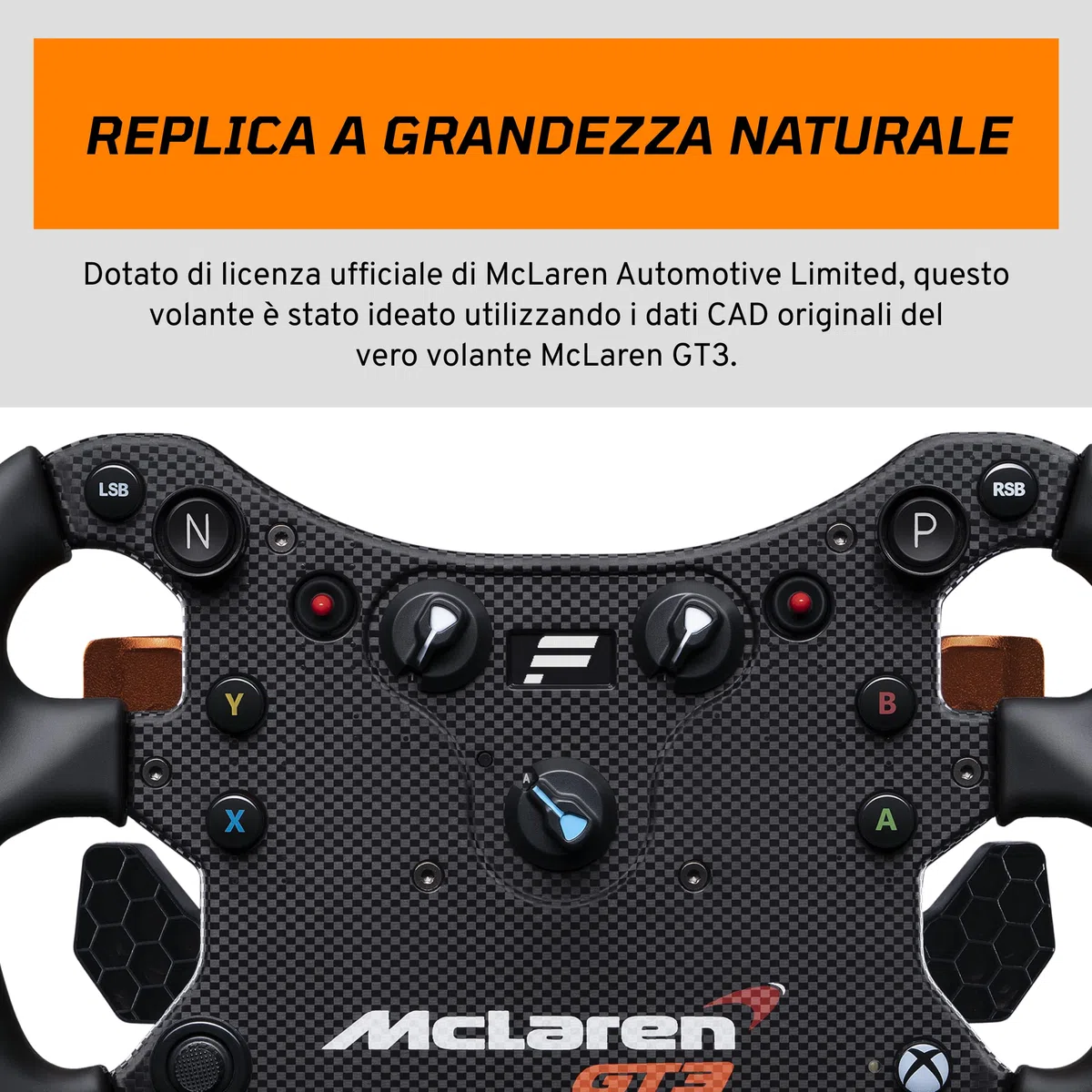 Fanatec CSL Elite McLaren GT3 v2 Volante da Corsa con Licenza Ufficiale Xbox Sim