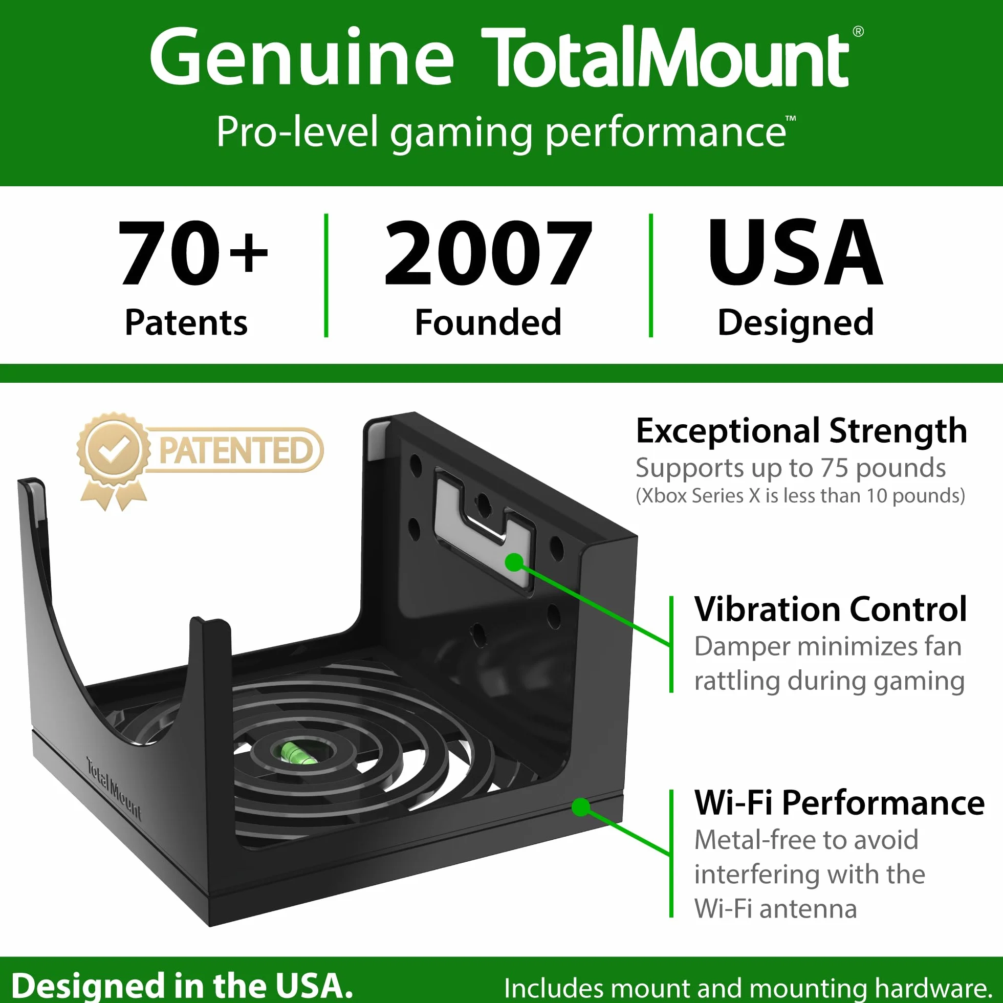 TotalMount Supporto a parete per Xbox Series X con livella a bolla d'aria