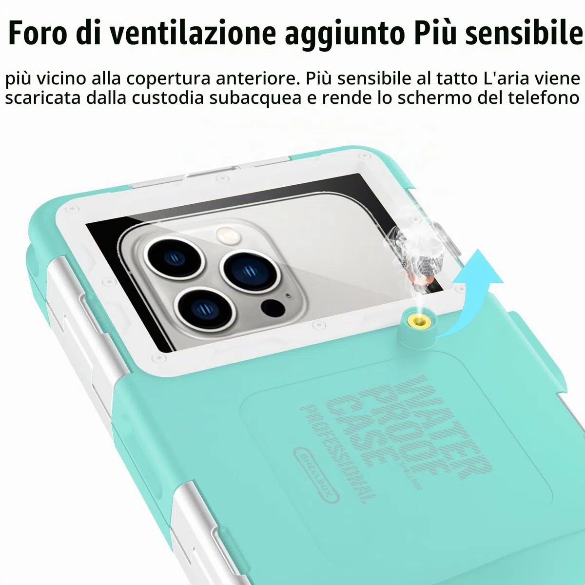 Custodia Impermeabile Smartphone IPX8 Porta custodia cellulare impermeabile 15m Subacquea compatible per iPhone 17 Pro 17 Air 16 15 Plus 12 13 14 15 16 17 Pro Max 16 15 14 Pro Samsung S25 S24 Ultra