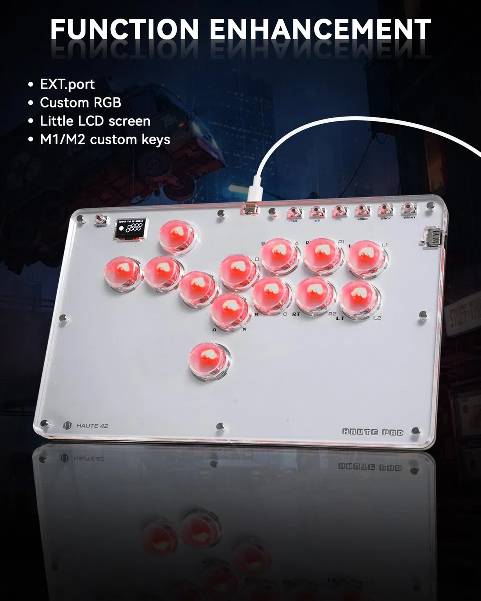 Sehawei Arcade Fight stick, Fighting Arcade Game Keyboard per PS4/Switch/PC/PS3/Steam Street Fight keypad with Turbo Functions & Custom RGB (T13)