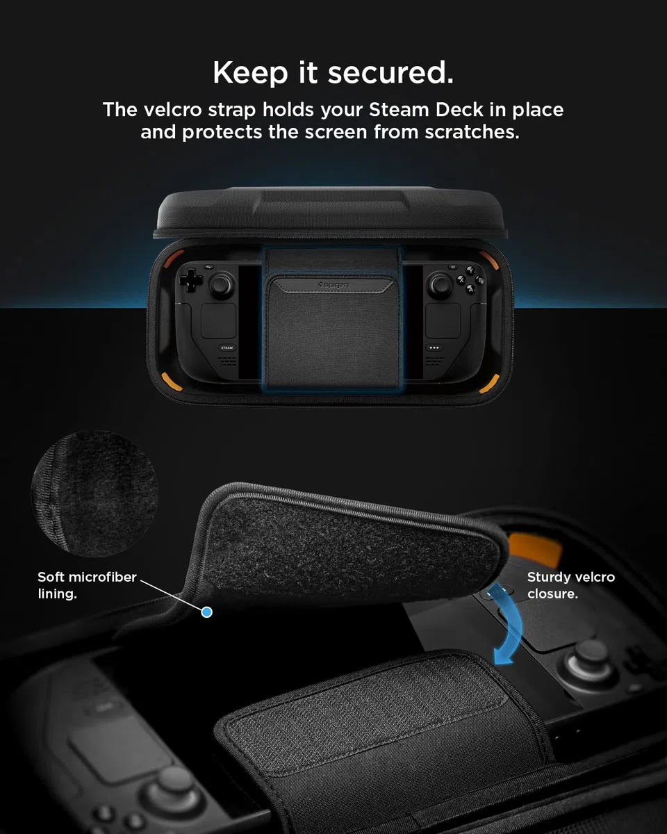Spigen Cover Rugged Armor Pro Compatibile con Steam Deck LCD (2022) / Steam Deck OLED (2023) - Nero