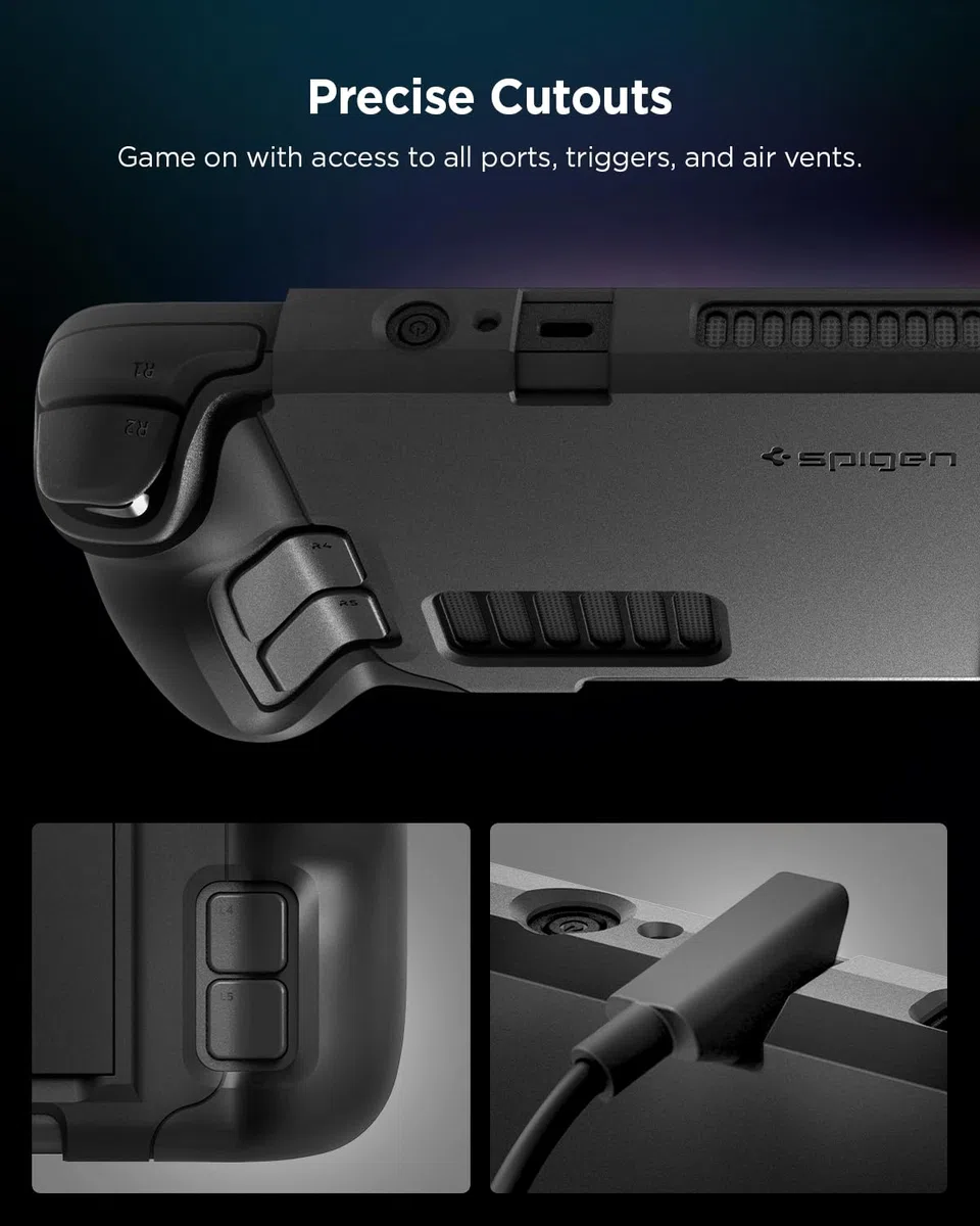 Spigen Cover Thin Fit Pro Compatible con Steam Deck LCD (2022) / Steam Deck OLED (2023) Console - Nero