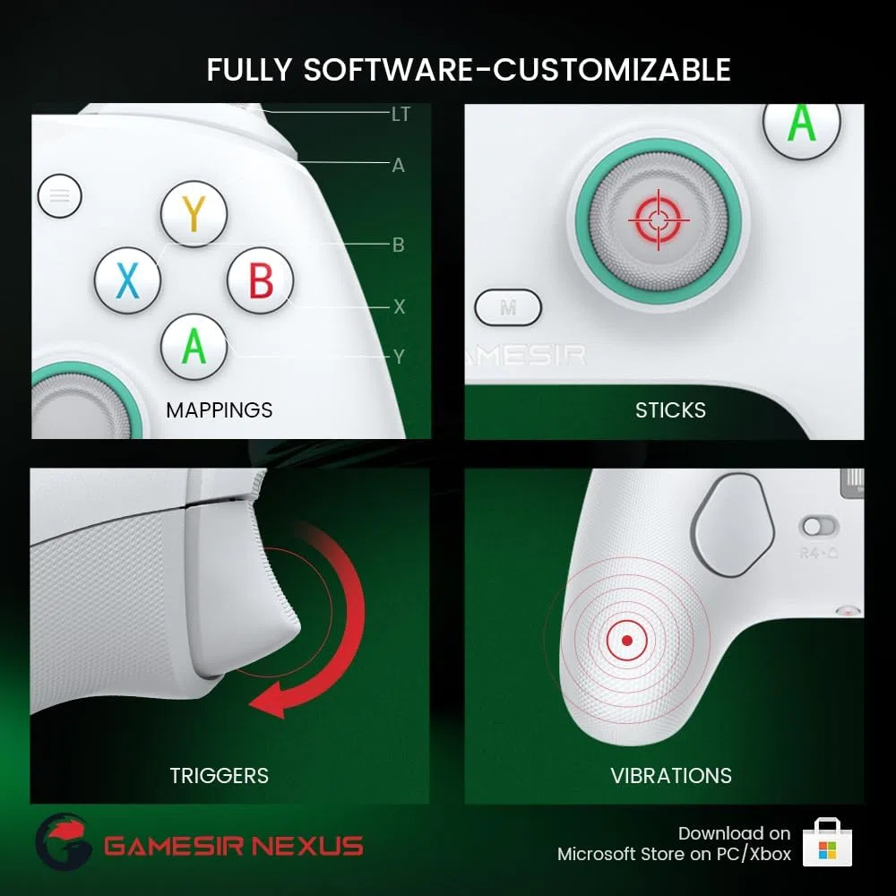 GameSir G7 SE Wired Controller per Xbox Series X|S, Xbox One, Windows 10/11, Gamepad Plug e Play con Joystick Effetto Hall, Jack 3,5mm Bianco