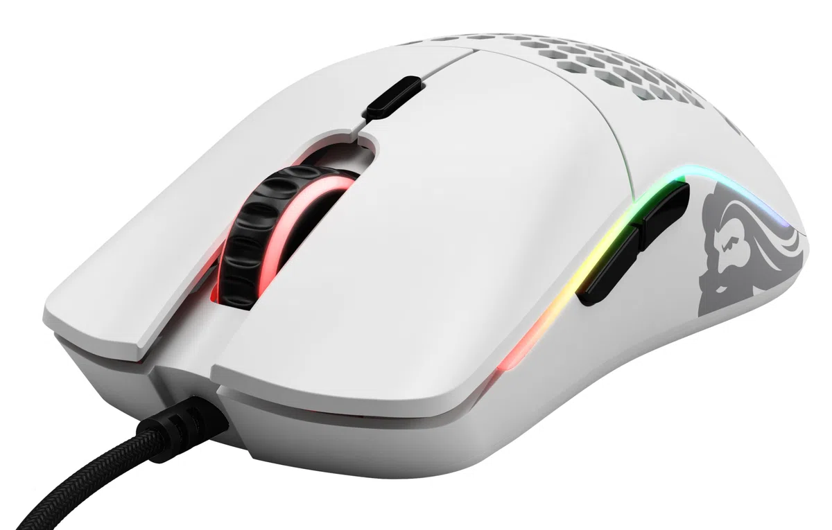 Glorious Model O Gaming Mouse Wired 67g PixArt 3360 RGB Omron Switches Bianco Opaco