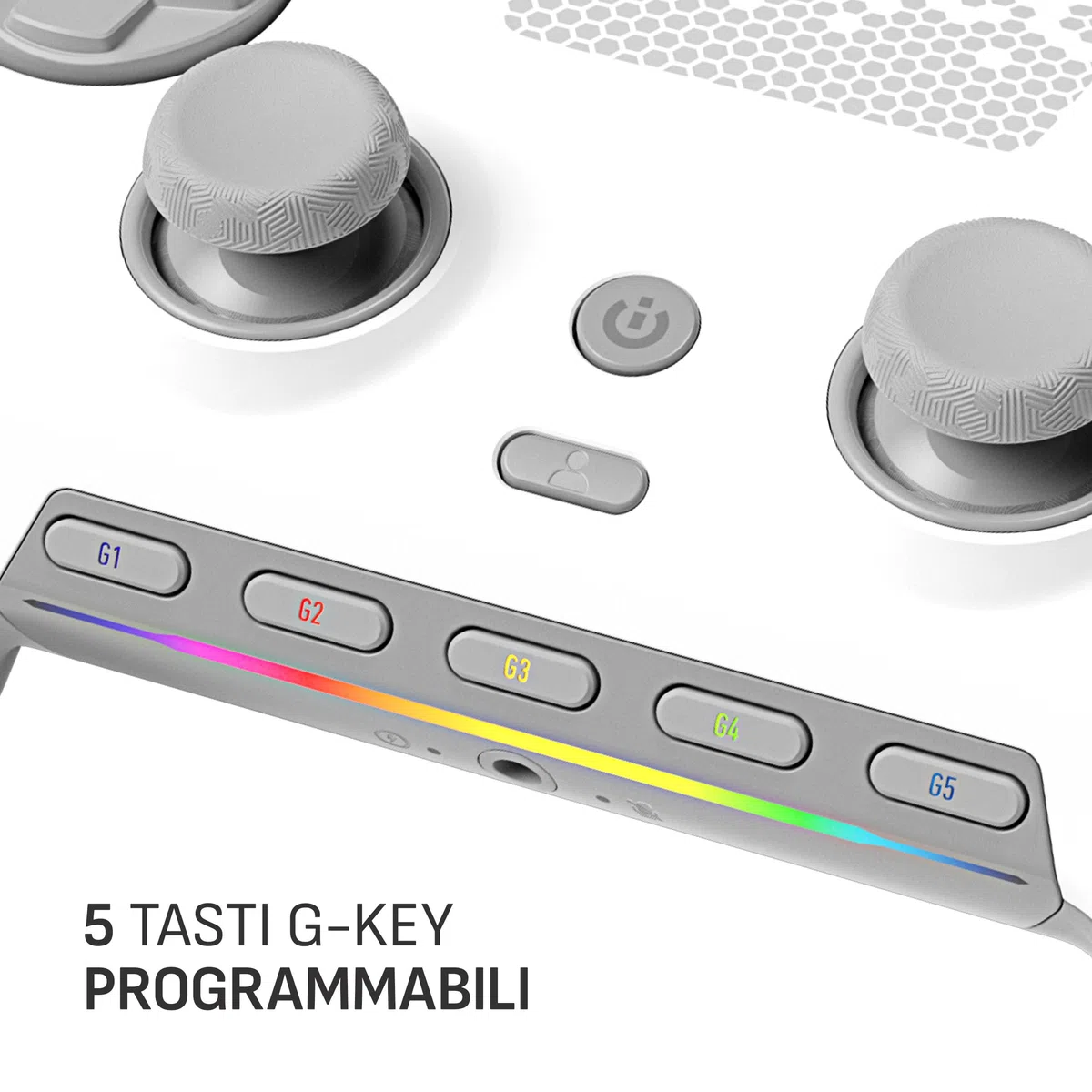 SCUF ENVISION PRO Wireless V1 (2023) Controller per PC da gioco - Cinque tasti G rimappabili - Paddle posteriori rimappabili - Trigger istantanei - Compatibile con iCUE - Bianco