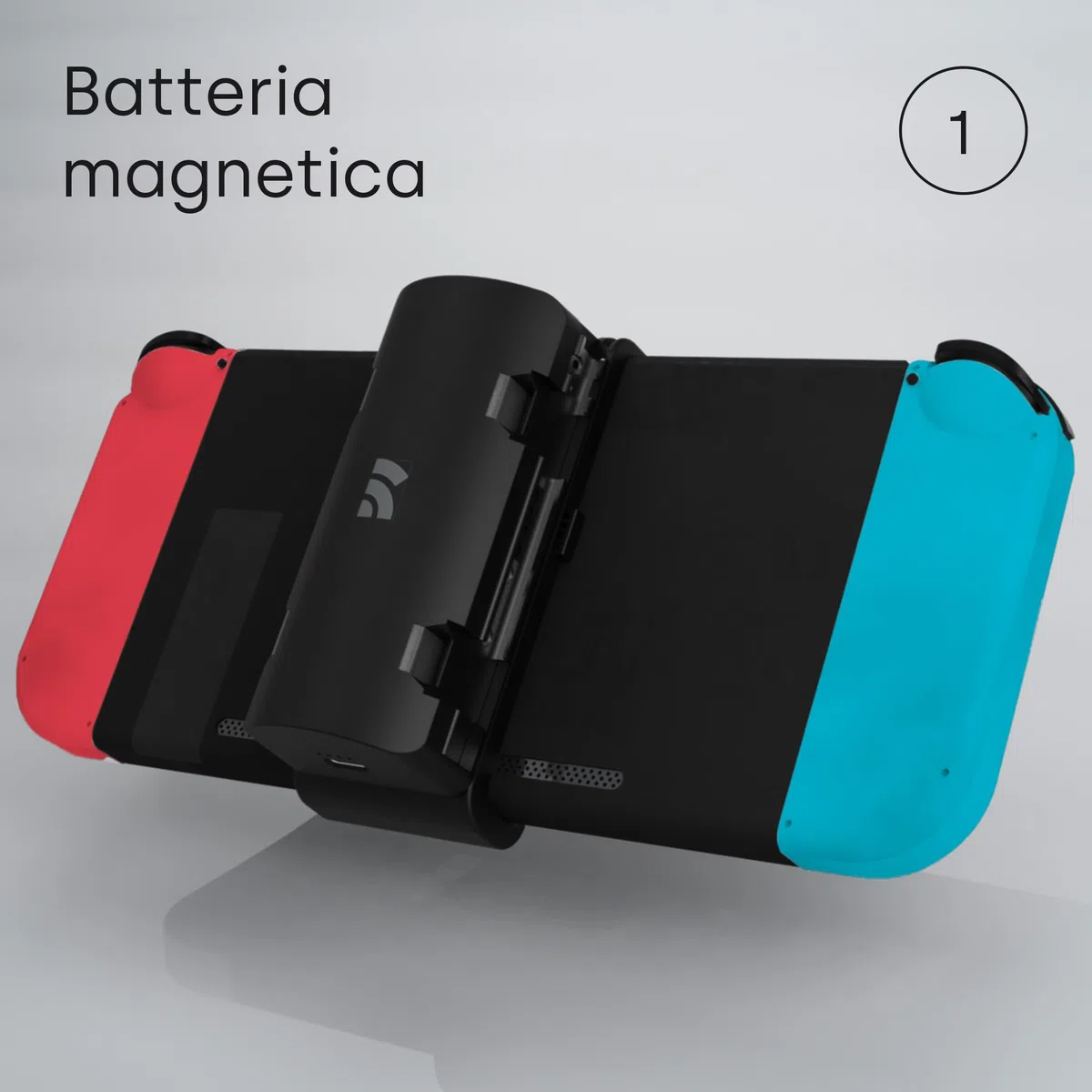 Remotto Enerjoy Go - Caricatore portatile per Nintendo Switch & OLED - Batteria esterna 3 in 1: ricarica wireless, modalità telecomando e modalità base di ricarica Joy-Cons - Accessori Switch