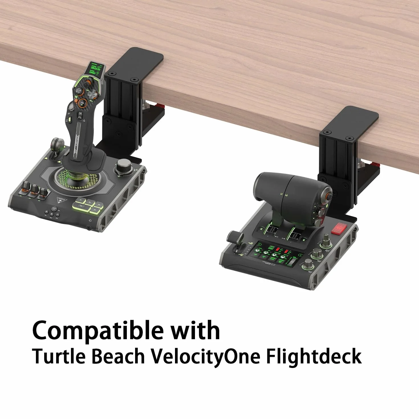 Supporto da scrivania in metallo compatibile con Thrustmaster SimTask Farmstick, T-Flight One, Hotas 4, Hotas X, T16000M FCS, TCA Sidestick, Sol-R1, Sol-R2