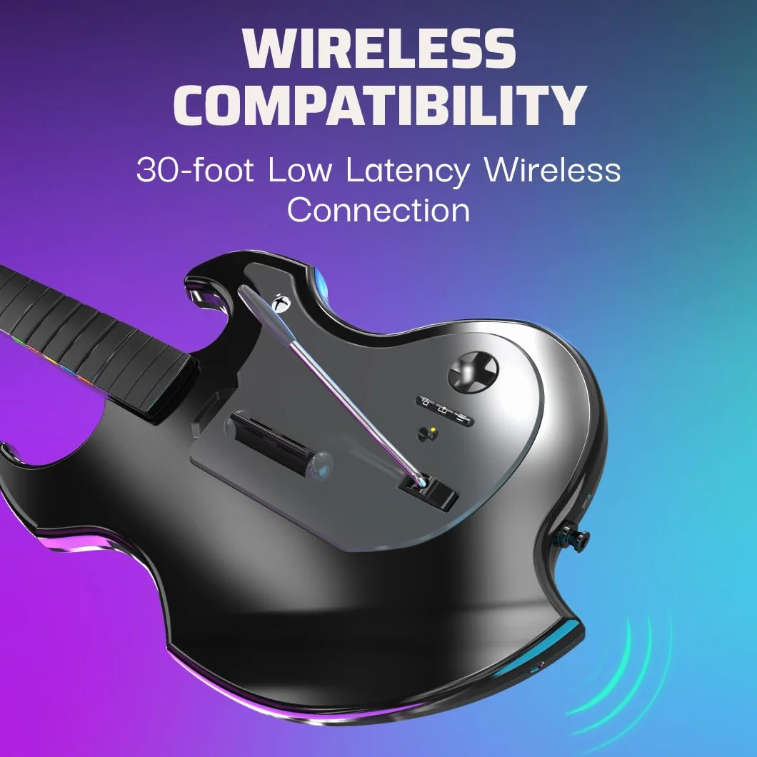 PDP Gaming RIFFMASTER Wireless Guitar Controller for Xbox Series X|S, Xbox One, & Windows 10/11 PC, Black