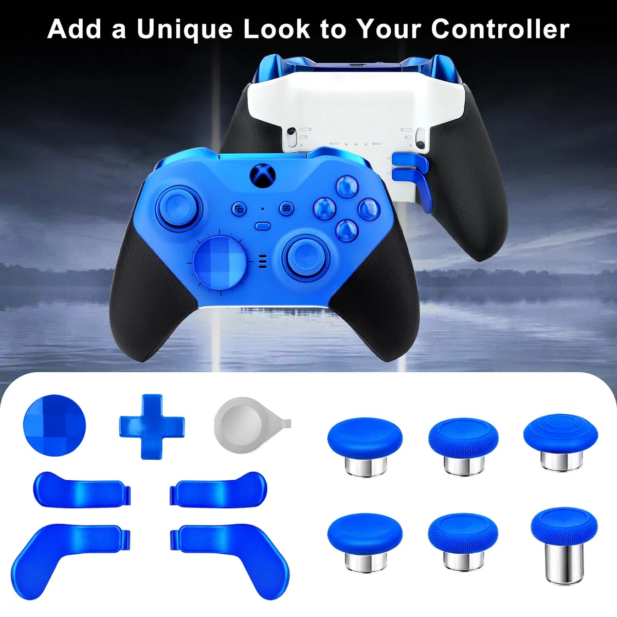 Sostituzione dei Thumbstick per il Controller Xbox One Elite Series 2, Kit di Accessori Joystick Magnetici in Metallo Compatibili per il Controller Wireless Xbox Elite Series 2 Core (Blu)