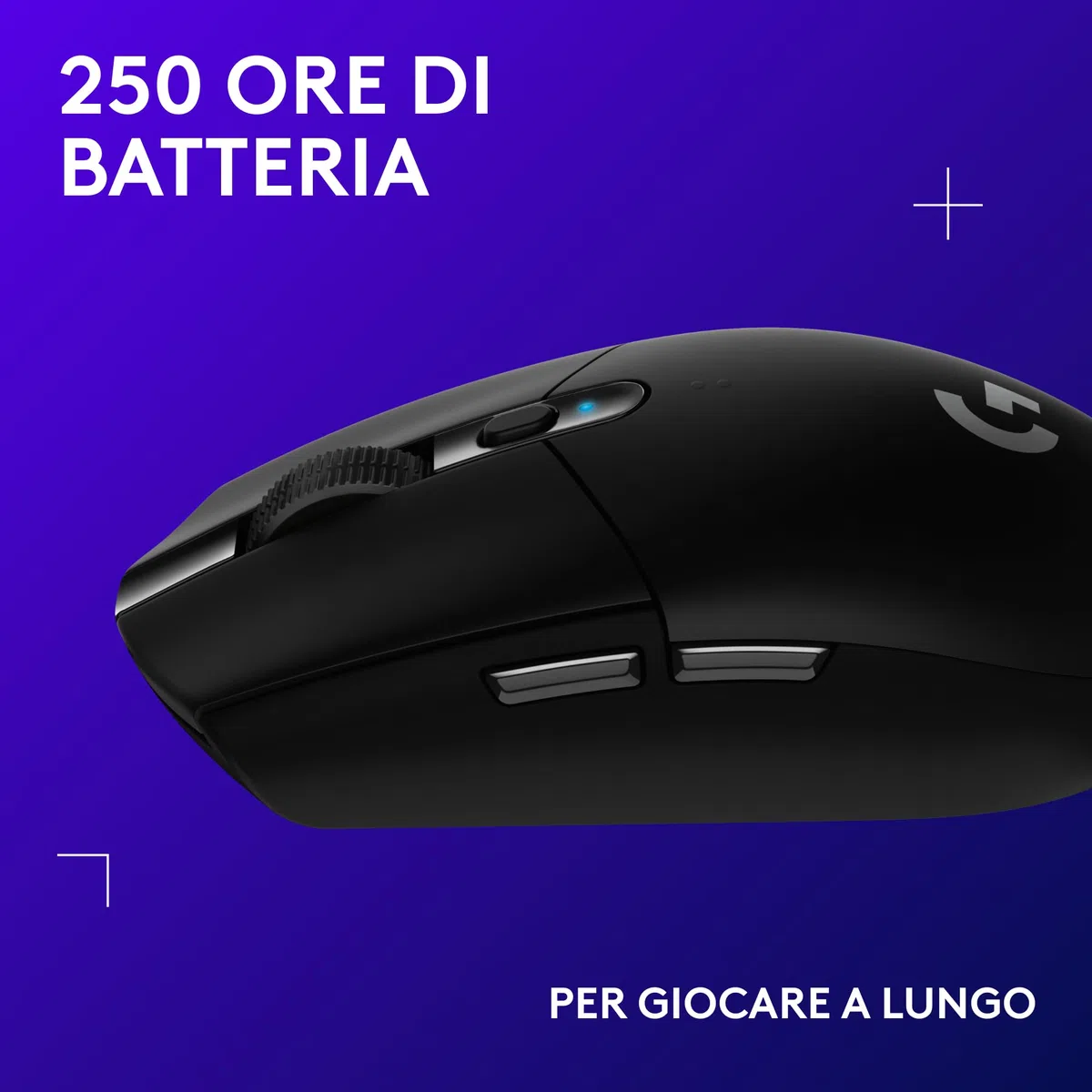 Logitech G G305 LIGHTSPEED Wireless Gaming Mouse, 12K HERO Sensor, 12000 DPI, 6 Programmable Buttons, 250h Battery, Black