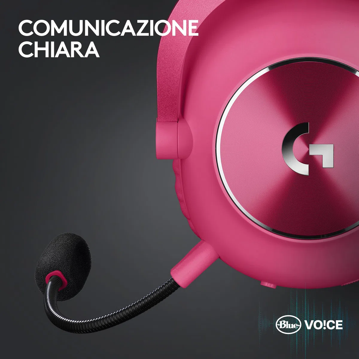 Logitech G PRO X 2 LIGHTSPEED Cuffie gaming wireless, Microfono a braccio rimovibile, Driver Grafene 50mm,DTS:Headphone X 2.0-Surround 7.1, Bluetooth/USB/3,5mm Aux, PC,PS5,PS4, Nintendo Switch,Magenta