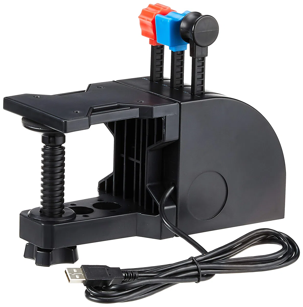 Logitech G Saitek PRO Flight Throttle Quadrant, leve professionali per asse di simulazione, display LCD, 3 interruttori a bilanciere bidirezionali, staffa regolabile, USB, PC, nero