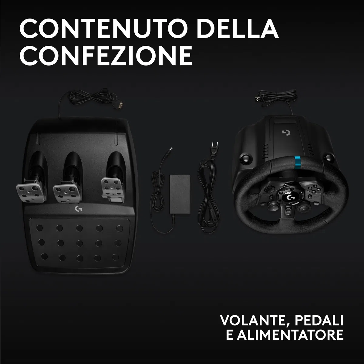 Logitech G G923 volante da corsa pedali ritorno di forza TRUEFORCE 1000 Hz design reattivo doppia frizione per PS5 PS4 PC Mac Nero