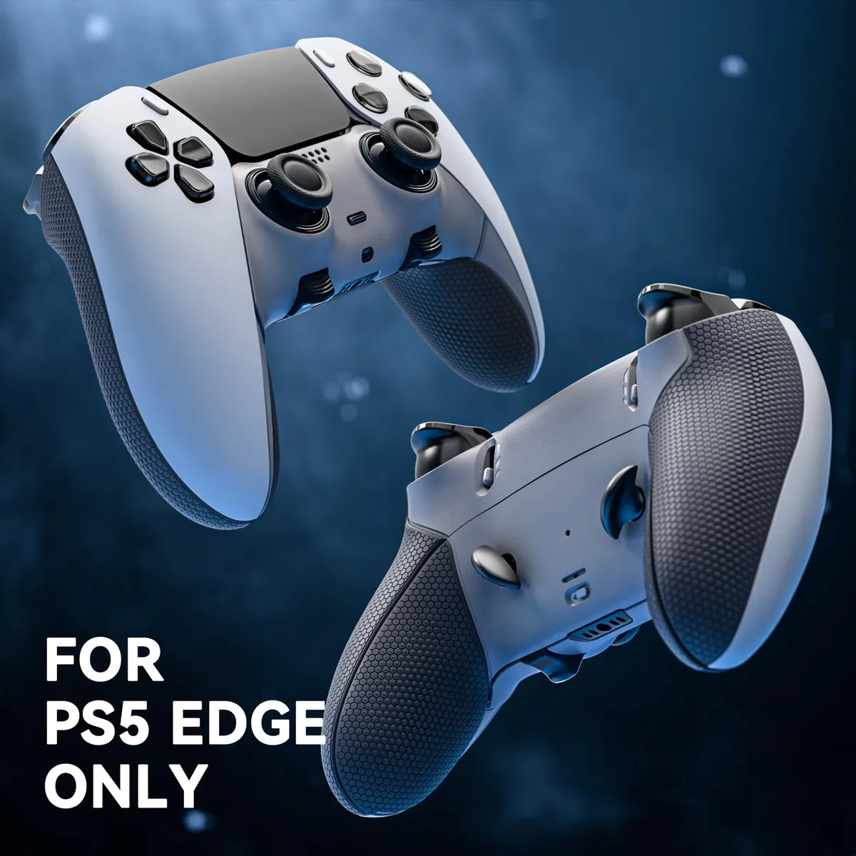 eXtremeRate Beyond-ARC Cover Posteriore con Grip Gommato Compatibile con ps5 Edge Controller, Shell Scocca Frontale Custodia Inferiore Compatibile con ps5 Edge Joystick, Grigio Ardesia Chiaro